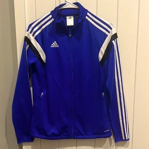 Adidas Track Athletic Jacket Royal Blue Sz small (8-10). ClimaCool